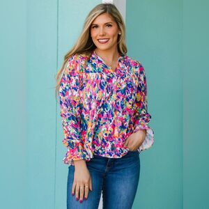 Michelle McDowell Elena Top Colorful Size Medium